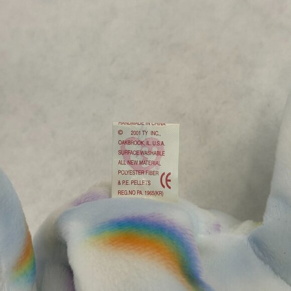 Vtg Ty Beanie Baby Cheery Bear Multicolor Rainbow Pastel Plush DOB Aug 18 2000 - Picture 9 of 15